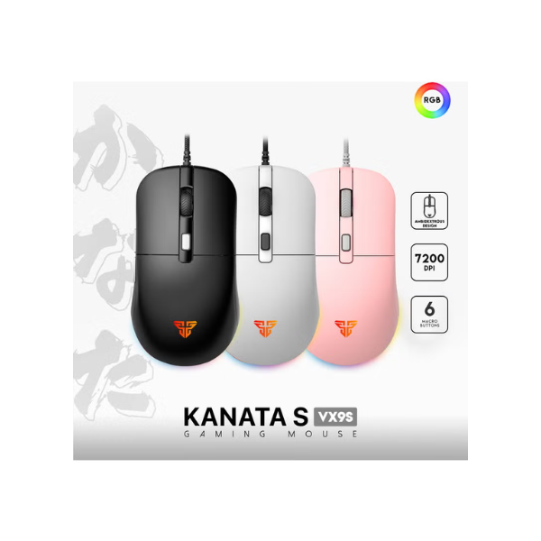 Fantech VX9S Kanata S Wired Gaming Mouse - Black - Dokkantech