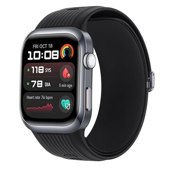 Huawei Watch D2 48mm smartwatch BP monitor 2K AMOLED black strap – front view