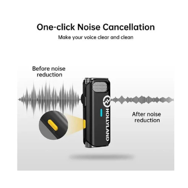 Hollyland LARK M1 Solo Wireless Microphone – Clear Sound Cool Black-dokantech