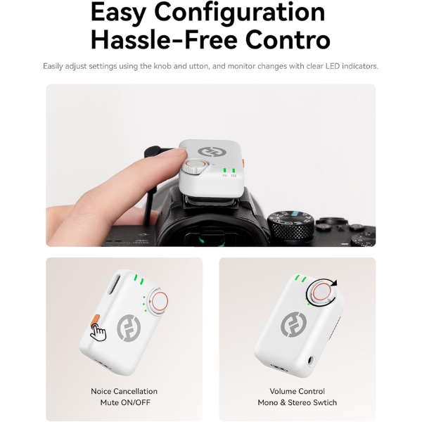 Hollyland Lark M2S Ultimate Combo Wireless Mic – Glacier White - Dokkantech