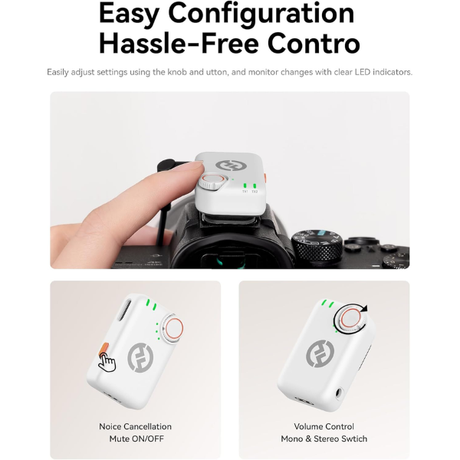 Hollyland Lark M2S Ultimate Combo Wireless Mic – Glacier White - Dokkantech