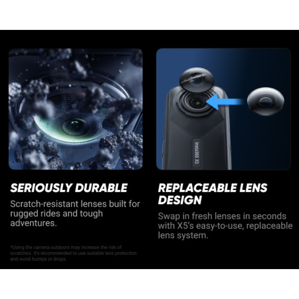 Insta360 X5 Standard Bundle - 8k 360° Action camera - Black-dokantech#