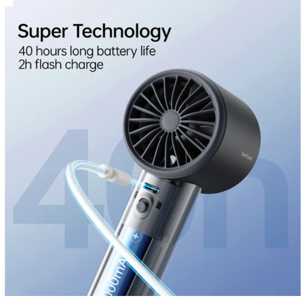 JisuLife Pro1 S Handheld Fan 5000mAh – Dark Grey, brushless motor technology