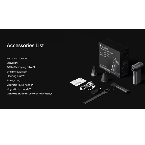 JisuLife Ultra1 Handheld Fan 9000mAh – included accessories