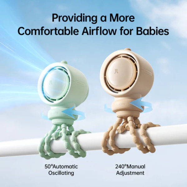 JisuLife Life2 Stroller Fan 4000mAh Brown – view 2