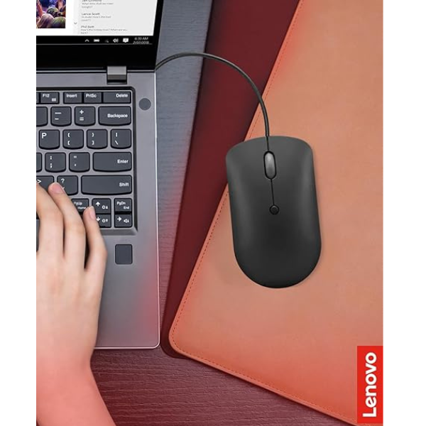 Lenovo 400 USB-C Wired Compact Mouse – 2400 DPI, 4-Button – Black-dokantech