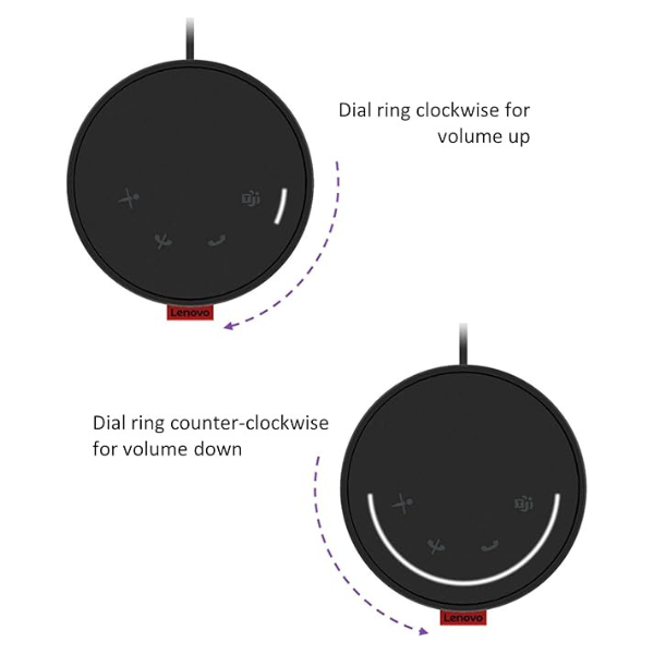Lenovo Go Wired Speakerphone USB-C – Certified for Microsoft Teams, Black-dokantech