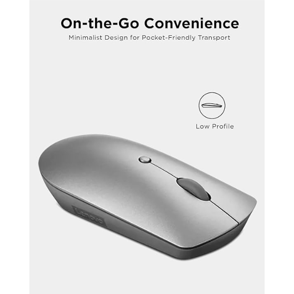 DokanTech_Lenovo 600 Bluetooth Silent Mouse Dual-Host, Switch Between 2 Devices - Iron Grey