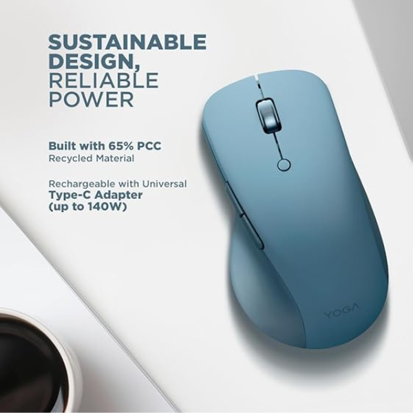 Lenovo Yoga Pro Bluetooth Mouse β USB-C, Multi-Device, Tidal Teal-dokantech