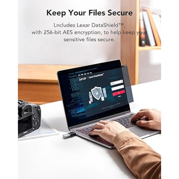 Lexar F35 PRO 128GB USB 3.2, 400/300MB/s, Fingerprint Secure – LJDF35P128G-RNBNG-Dokkantech