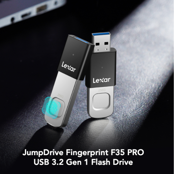 Lexar 256GB JumpDrive Fingerprint F35 PRO 400/300 MB/s USB 3.2 Gen 1-dokantech