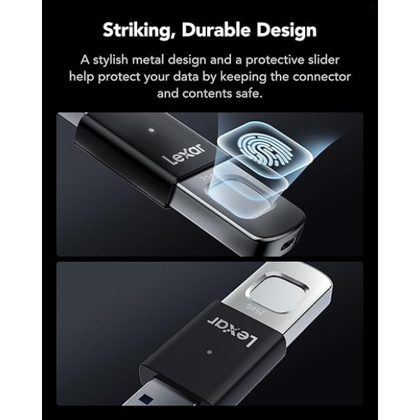 Lexar 256GB JumpDrive Fingerprint F35 PRO 400/300 MB/s USB 3.2 Gen 1-dokantech