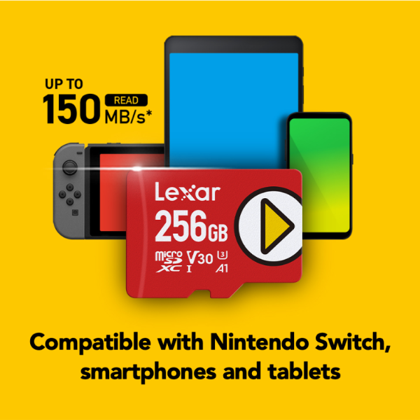Lexar PLAY 256GB microSD – gaming compatible