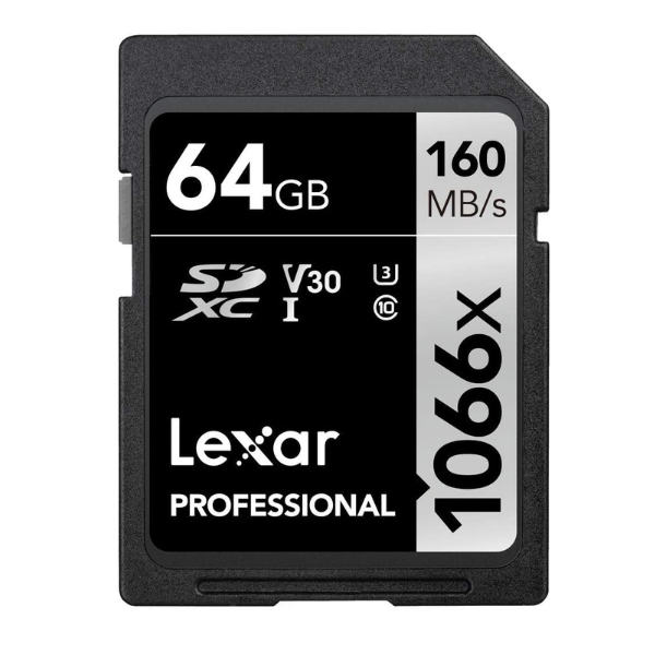 Lexar Professional 1066x SDXC 160MB/s memory card – front view