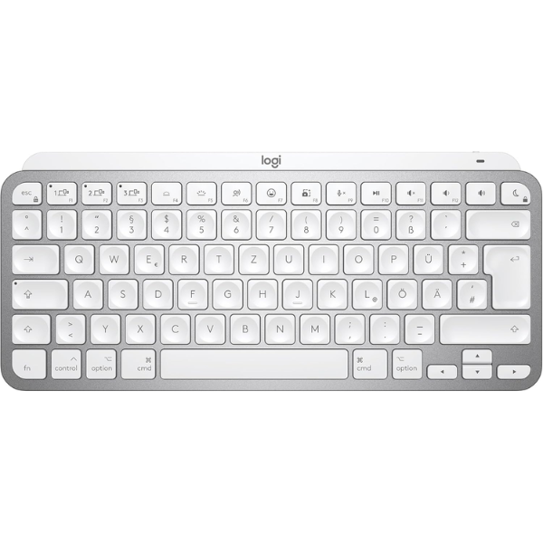 Logitech MX Keys Mini for Mac English only wireless keyboard – front view white