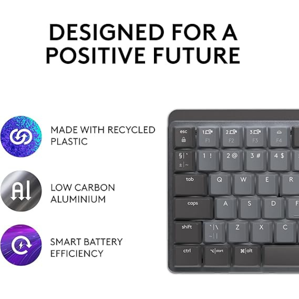 Logitech MX Mechanical Mini Clicky  Switches Wireless Keyboard – Graphite (US)Only- DokanTech #