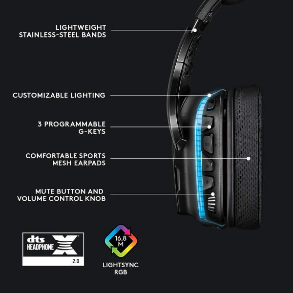 Logitech G635 gaming headset – DTS 7.1 surround