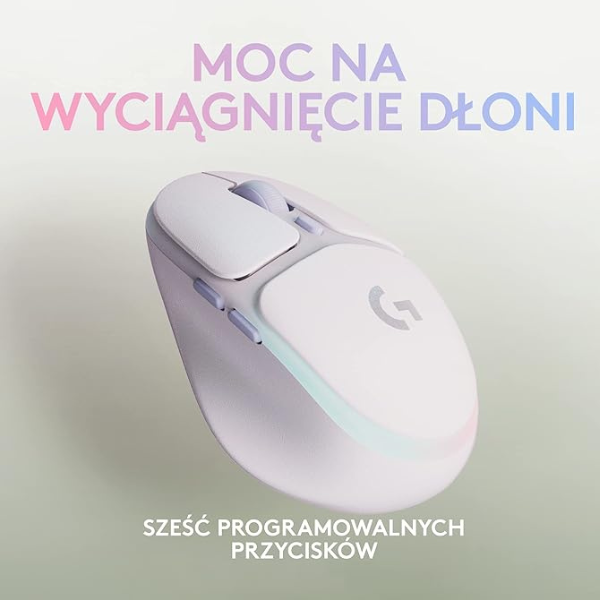 Logitech G705 Wireless Gaming Mouse – Lightweight, RGB, Bluetooth & LIGHTSPEED – White- DokanTech #