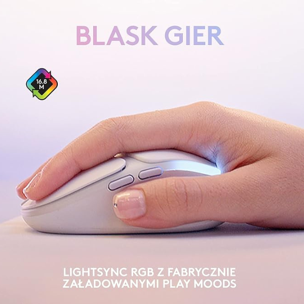 Logitech G705 Wireless Gaming Mouse – Lightweight, RGB, Bluetooth & LIGHTSPEED – White- DokanTech #