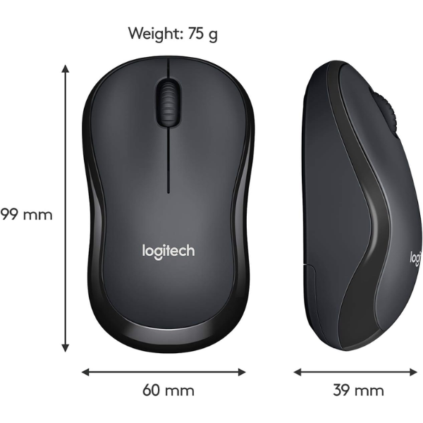 Logitech M221 Wireless Mouse with Silent Clicks - Charcoal Black - Dokkan tech
