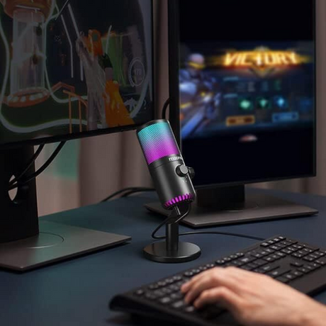 MAONO DM30RGB USB RGB Gaming Mic with Mute, Gain, Monitor – Black- DokanTech #