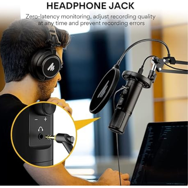 Maono AU-PM422 USB Mic, 192kHz/24Bit, Mute Button, Zero Latency- DokanTech #