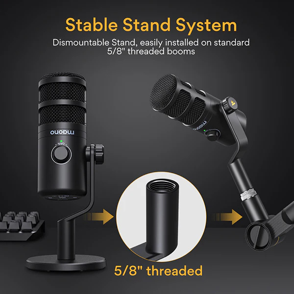 Maono PD100U USB Dynamic Microphone – Professional Studio-Quality Audio – Black-dokantech#