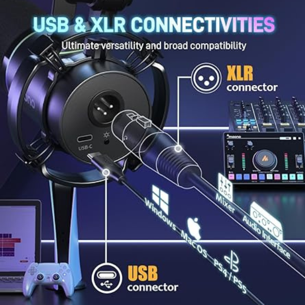 Maono PD200X USB/XLR Mic, RGB, Mute, Gain Control – For Podcast & Gaming- DokanTech #