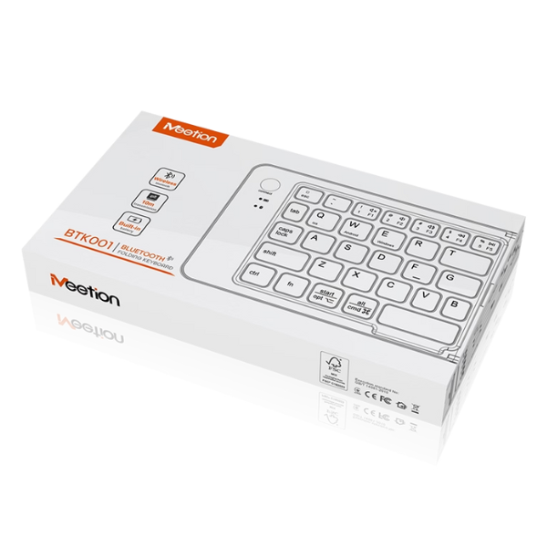 Meetion BTK001 Bluetooth Folding Keyboard – Compact, Portable & Rechargeable- Dokkantech