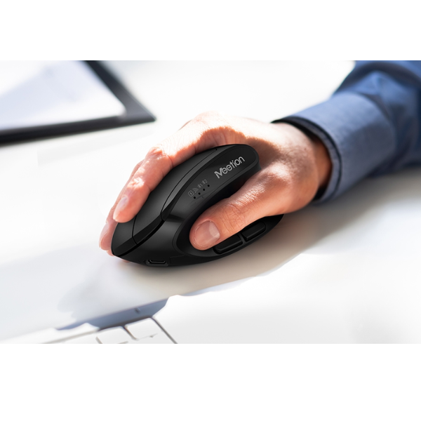 Meetion BTM008 Wireless & Bluetooth Ergonomic Mouse with Rechargeable Battery - Dokkantech
