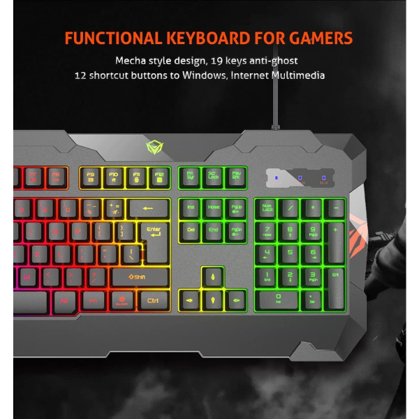 Meetion C505 (4 IN 1) Mouse+Arabic Keyboard+Headset+Mouse Pad Gaming Combo Kits - Dokkantech