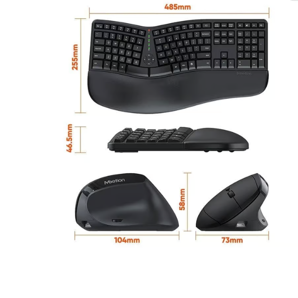 Meetion Director C Wireless Ergonomic Keyboard & Mouse Combo – Comfortable- DokanTech #