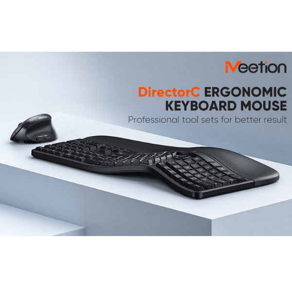 Meetion Director C Wireless Ergonomic Keyboard & Mouse Combo – Comfortable- DokanTech #