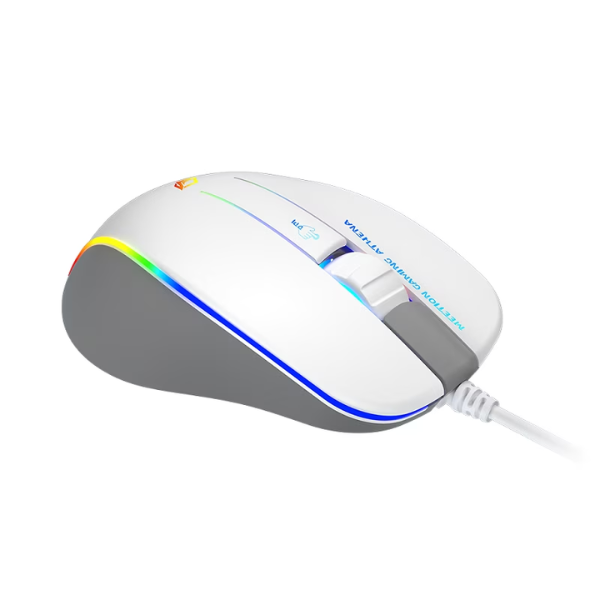 Meetion GM23 RGB Circulation Backlit Gaming Mouse  Ergonomic Design, Black & White- DokanTech #