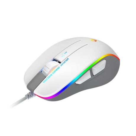 Meetion GM23 RGB Circulation Backlit Gaming Mouse  Ergonomic Design, Black & White- DokanTech #