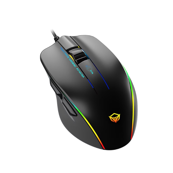 Meetion GM23 RGB Circulation Backlit Gaming Mouse  Ergonomic Design, Black & White- DokanTech #