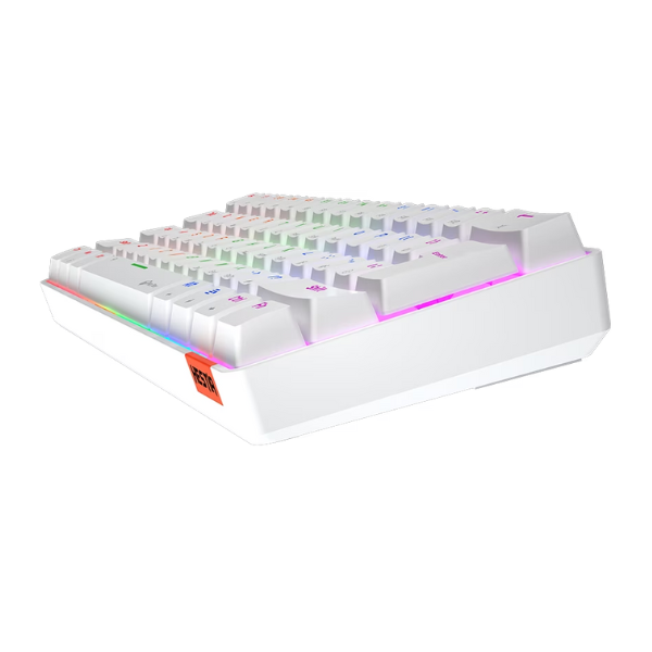 Meetion MK005 60% Mechanical   Gaming  Keyboard - Blue Switch, Black & White_Arabic- DokanTech #