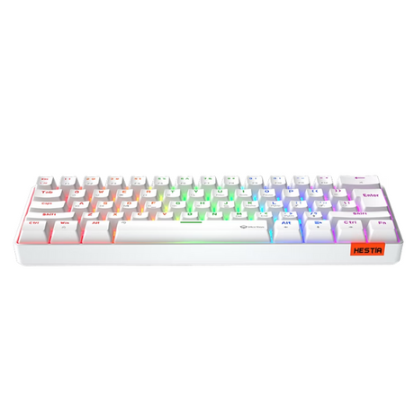 Meetion MK005 60% Mechanical   Gaming  Keyboard - Blue Switch, Black & White_Arabic- DokanTech #