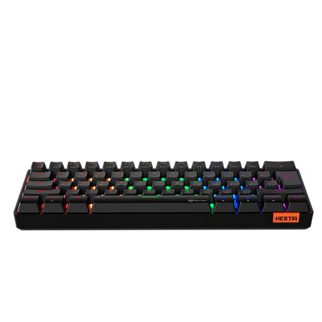 Meetion MK005 60% Mechanical   Gaming  Keyboard - Blue Switch, Black & White_Arabic- DokanTech #