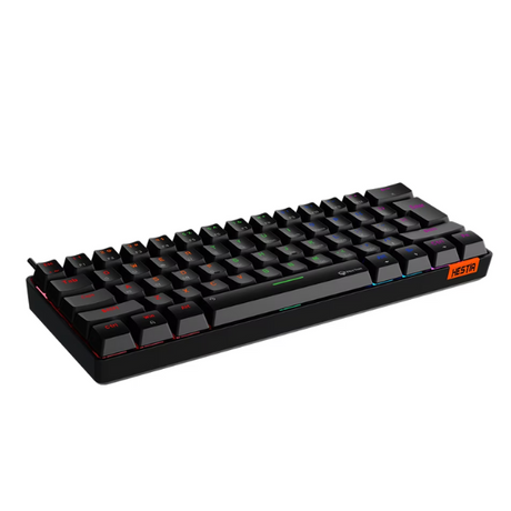 Meetion MK005 60% Mechanical   Gaming  Keyboard - Blue Switch, Black & White_Arabic- DokanTech #
