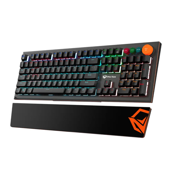 Meetion MK500 Basic Colorful Adjustable Rainbow Backlight Mechanical Gaming Keyboard OUTEMU Blue Switch Ara/En-Dokkantech#