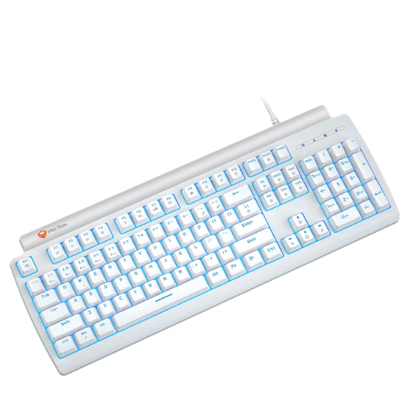 Meetion MT-MK600RD  Red Switch Mechanical Keyboard, Rainbow Backlight, Black & White, Arabic- DokanTech #