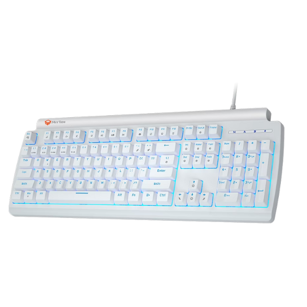 Meetion MT-MK600RD  Red Switch Mechanical Keyboard, Rainbow Backlight, Black & White, Arabic- DokanTech #