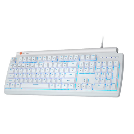 Meetion MT-MK600RD  Red Switch Mechanical Keyboard, Rainbow Backlight, Black & White, Arabic- DokanTech #