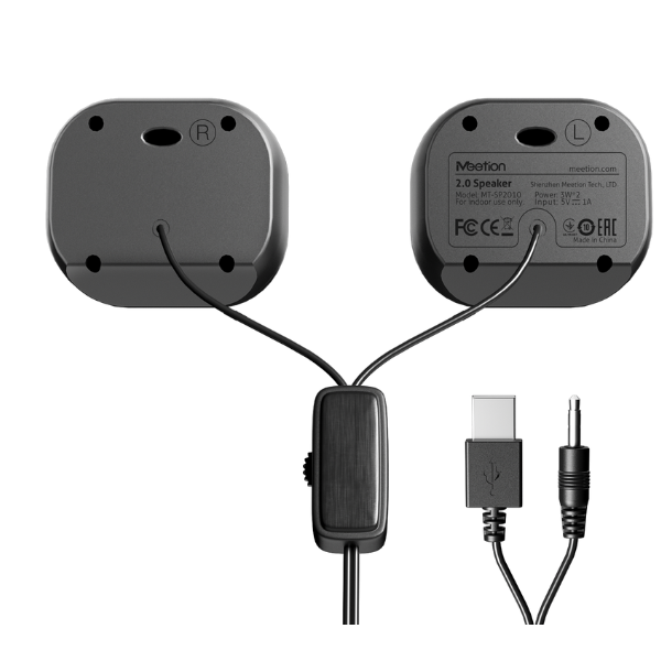 Meetion SP2010 2.0 USB Speakers Crystal Clear HiFi Sound Deep Bass- DokanTech #