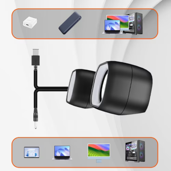 Meetion SP2010 2.0 USB Speakers Crystal Clear HiFi Sound Deep Bass- DokanTech #