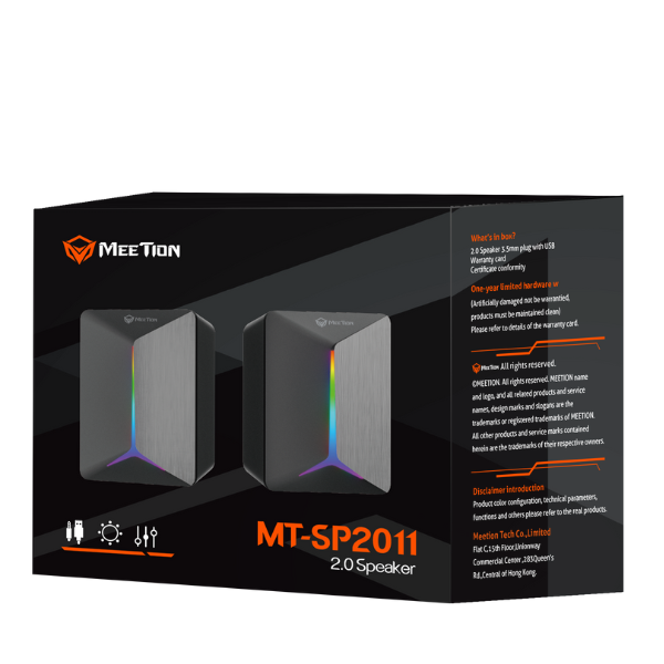 Meetion SP2011 Gaming Speakers  LED Lighting  3.5mm & USB Powered- DokanTech #