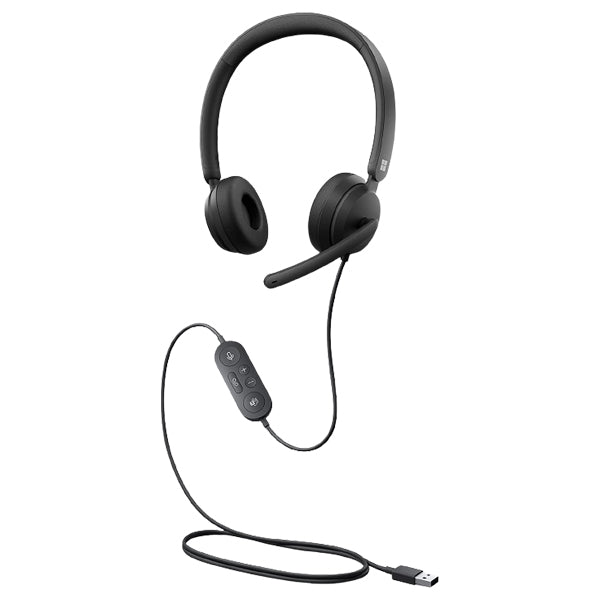 Microsoft Modern USB Headset - Wired Headset,On-Ear Stereo Headphones with Noise-Cancelling Microphone, USB-A Connectivity, In-Line Controls, PC/Mac/Laptop - Certified for Microsoft Teams - DokanTech #