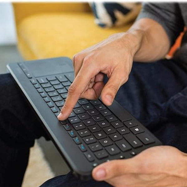 Microsoft Wireless All-In-One Media Keyboard with Track Pad – Black- DokanTech #