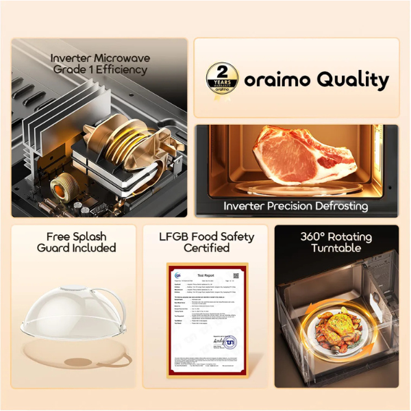 OraimoInfiWaveLite23LEnergy-SavingTouchscreenMicrowaveOven-Black-Features2 -DokkanTech